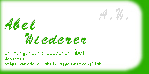 abel wiederer business card